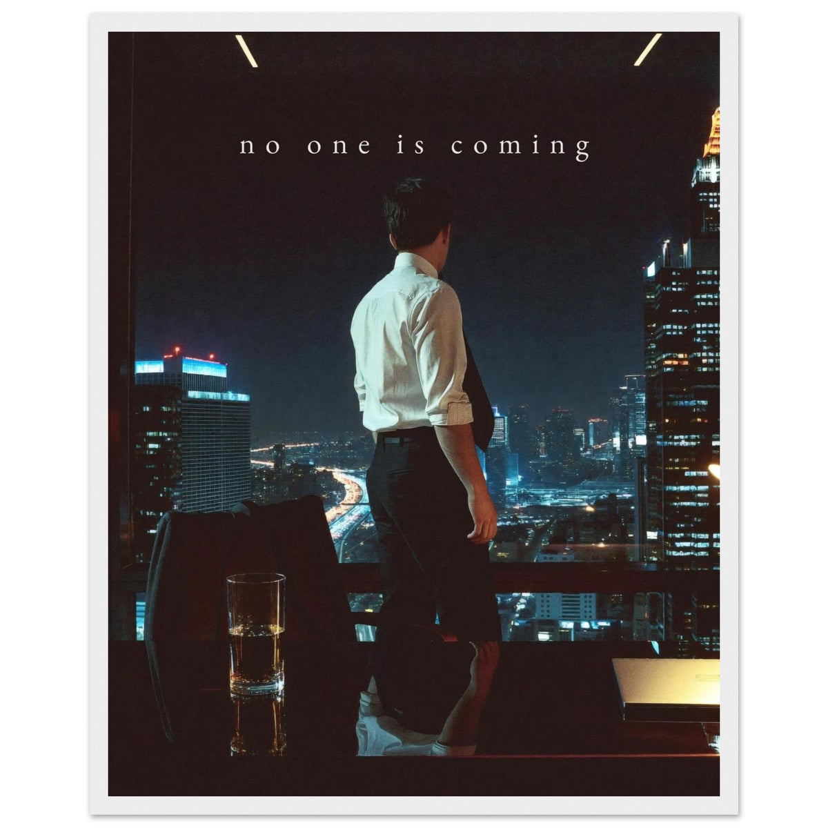 NO ONE IS COMING, 40×50 cm, white frame