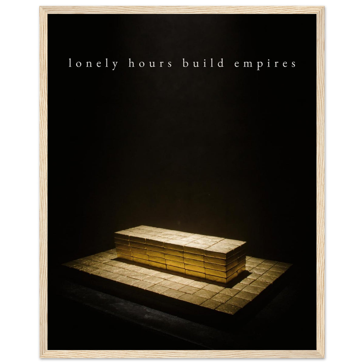 LONELY HOURS, 40×50 cm, natural wood frame