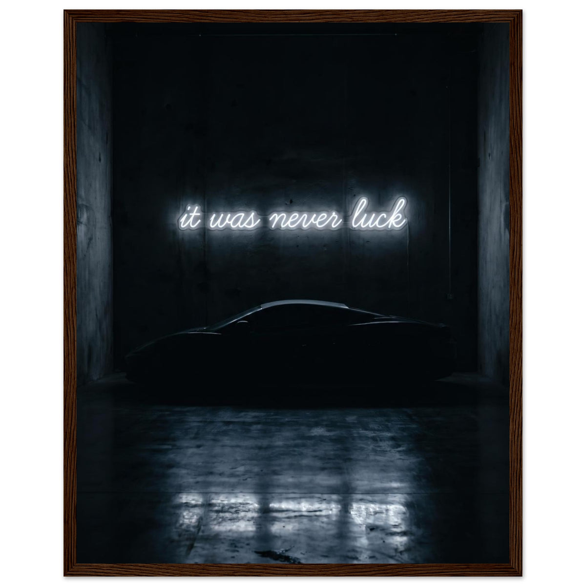 IT WAS NEVER LUCK, 40×50 cm, dark wood frame