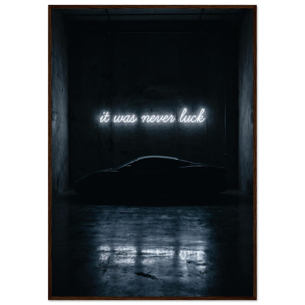 IT WAS NEVER LUCK, 70×100 cm, dark wood frame