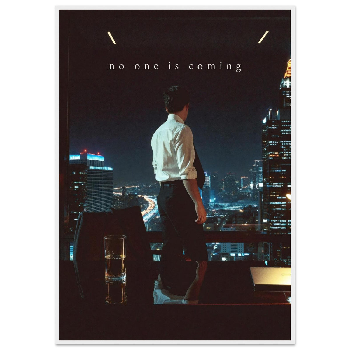 NO ONE IS COMING, 70×100 cm, white frame