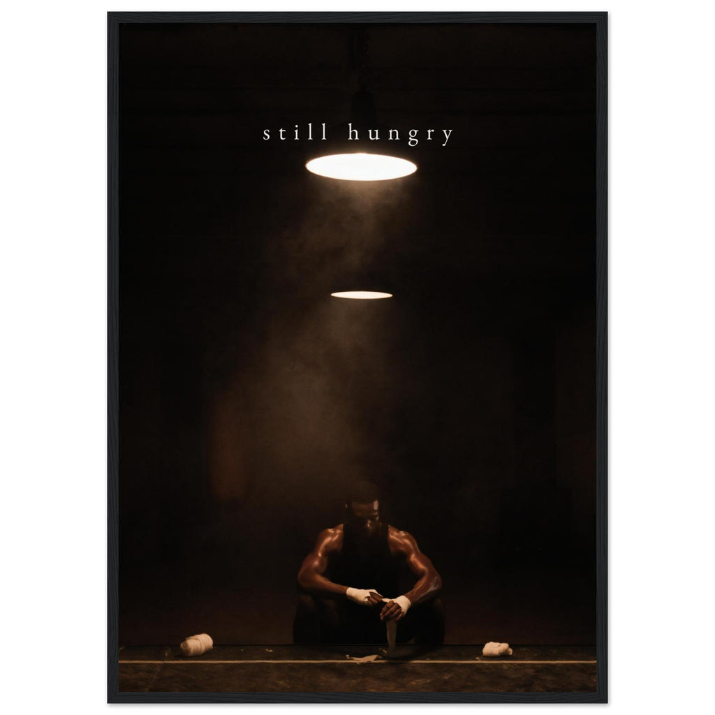 STILL HUNGRY, 50×70 cm, black frame