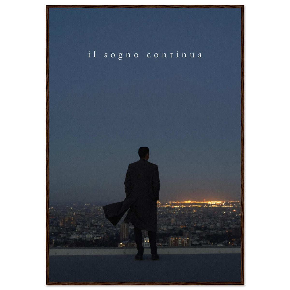 IL SOGNO CONTINUA, 70×100 cm, dark wood frame