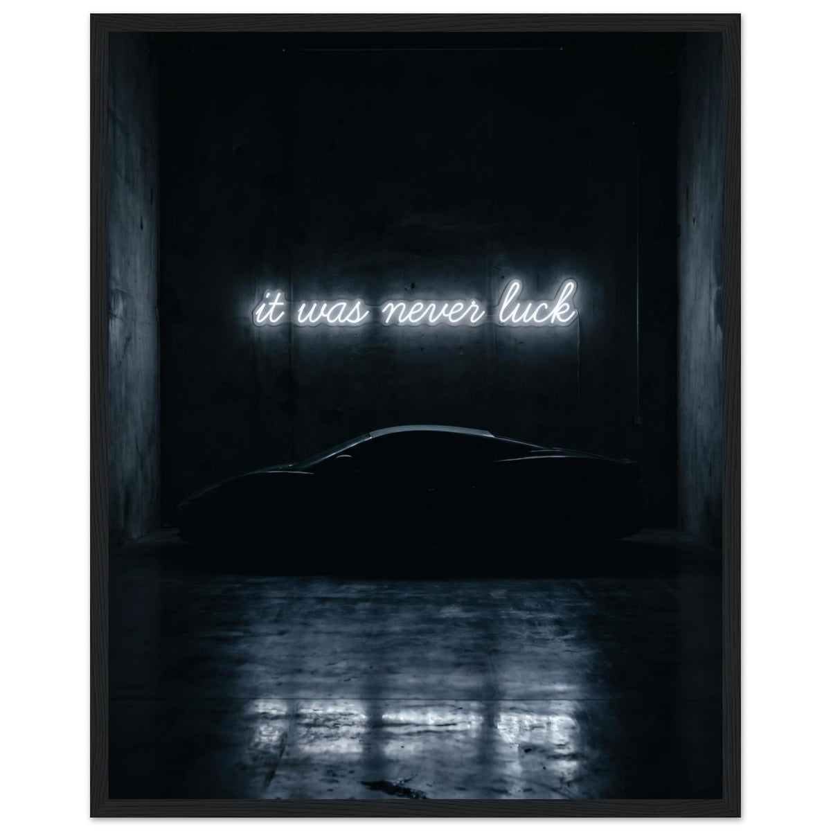 IT WAS NEVER LUCK, 40×50 cm, black frame