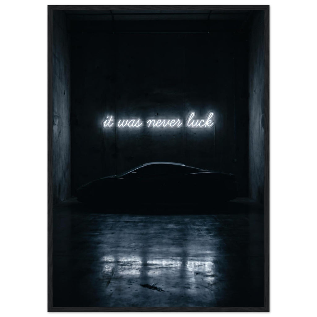 IT WAS NEVER LUCK, 50×70 cm, black frame