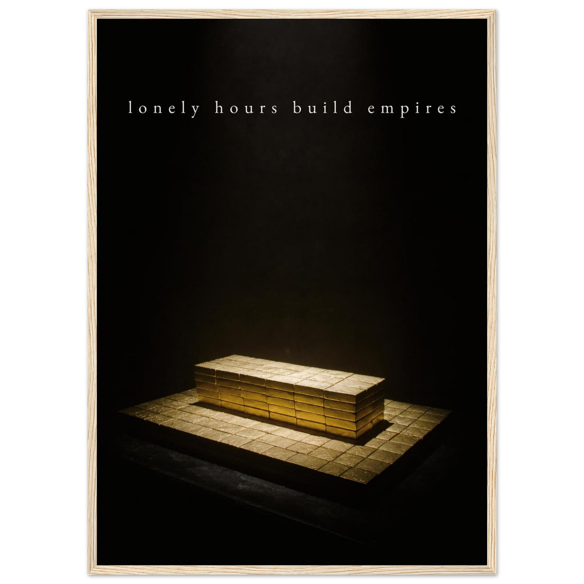LONELY HOURS, 50×70 cm, natural wood frame