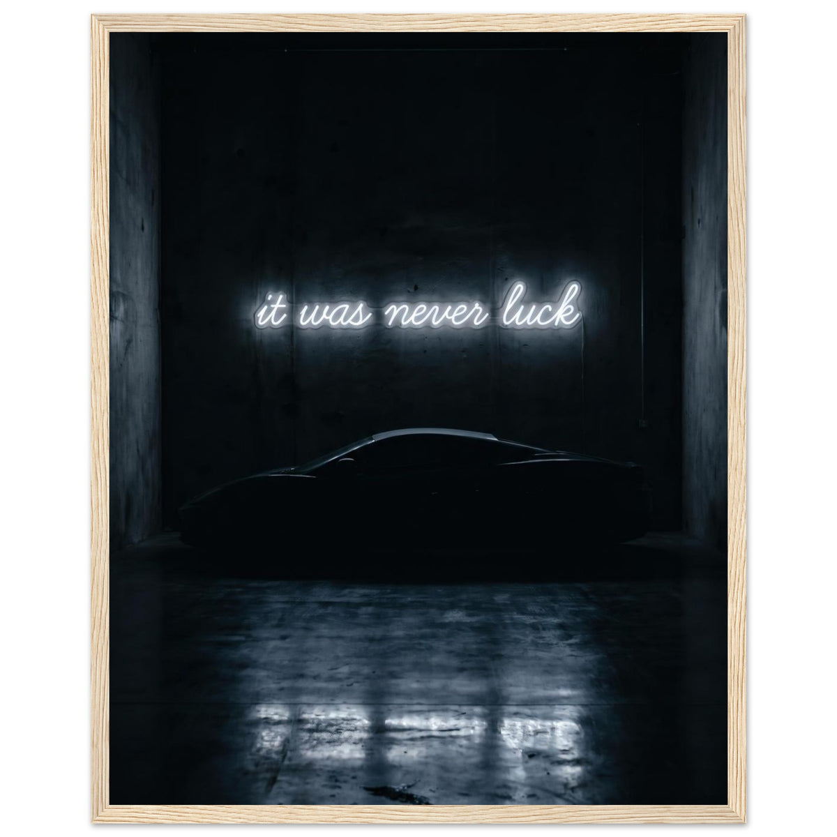 IT WAS NEVER LUCK, 40×50 cm, natural wood frame