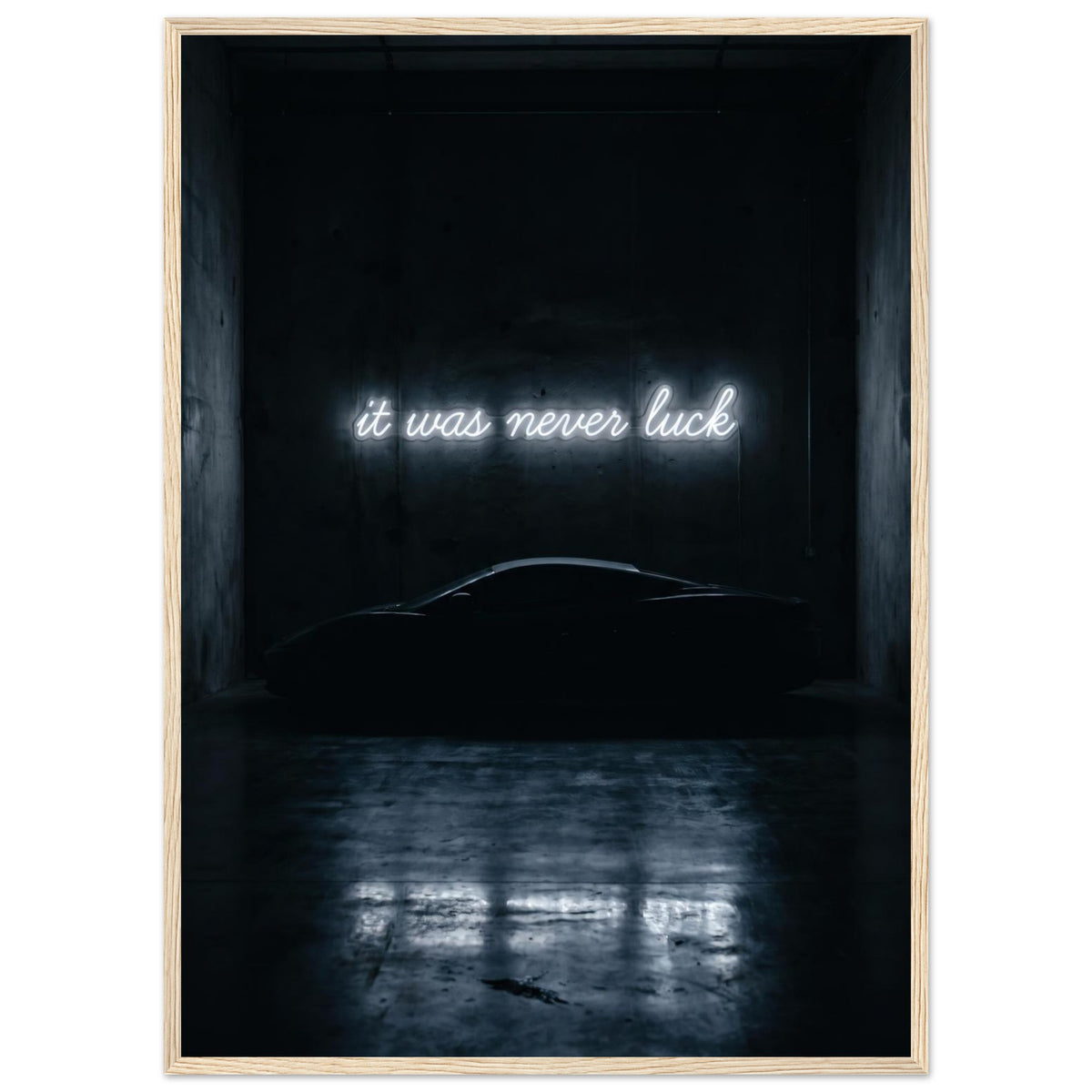 IT WAS NEVER LUCK, 50×70 cm, natural wood frame