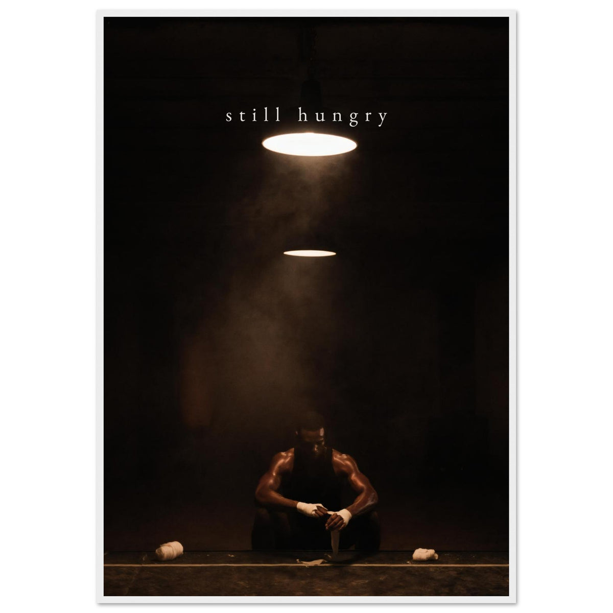 STILL HUNGRY, 70×100 cm, white frame