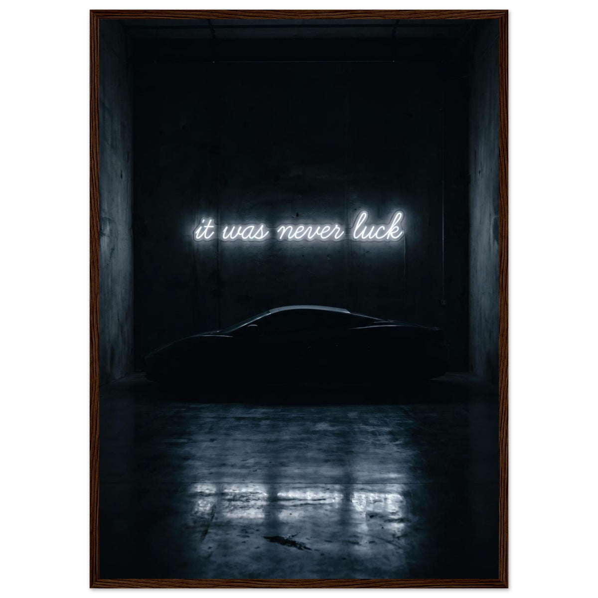 IT WAS NEVER LUCK, 50×70 cm, dark wood frame