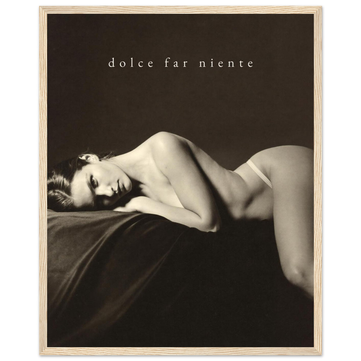 DOLCE FAR NIENTE, 40×50 cm, natural wood frame