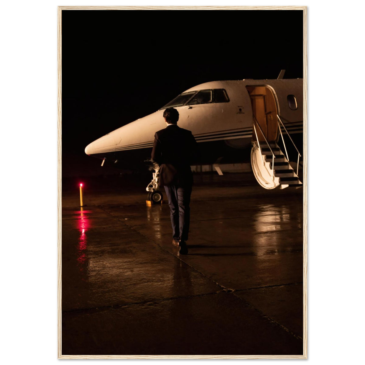 BOARDING SOON, 70×100 cm, natural wood frame