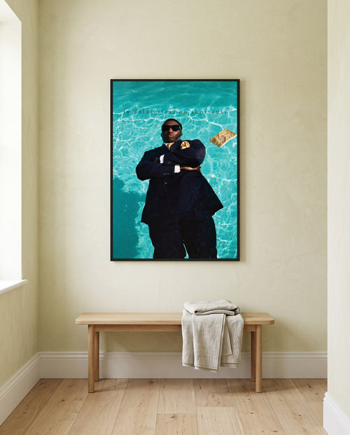 OUT OF OFFICE, framed print on a wall in a digitally created room