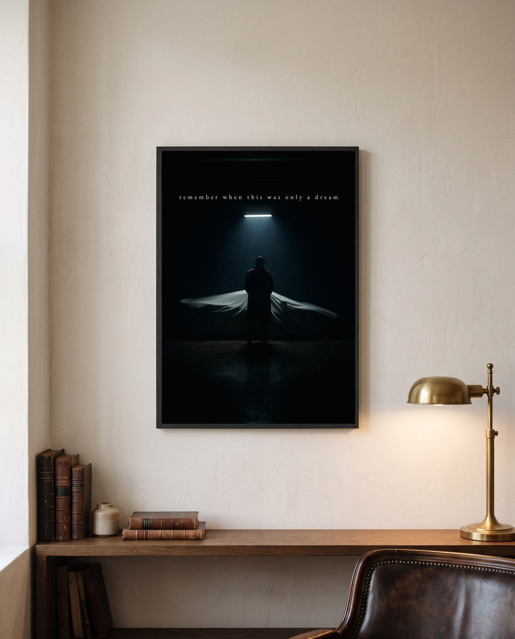 THE PROMISE, framed print on a wall in a digitally created room