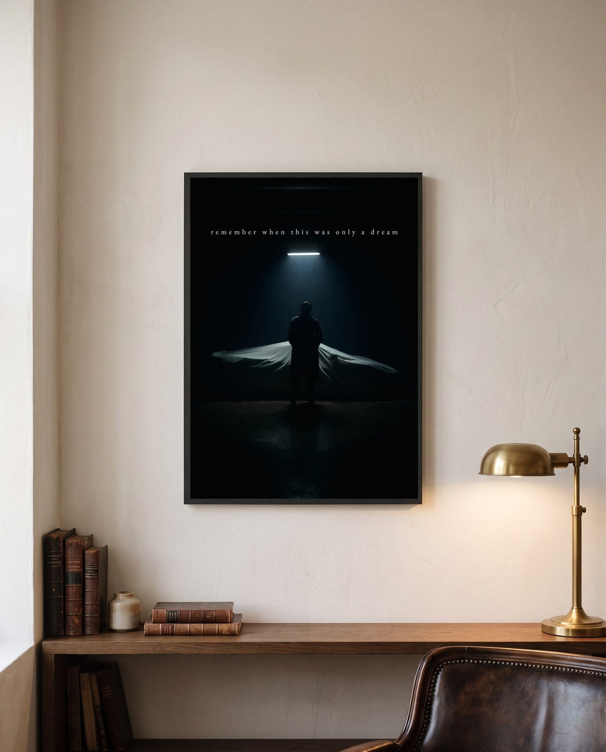 THE PROMISE, framed print on a wall in a digitally created room