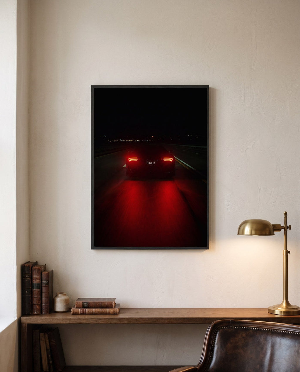 HORSEPOWER, framed print on a wall in a digitally created room